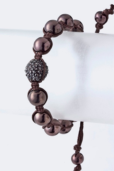 Guru Chocolate Shamballa Bracelet