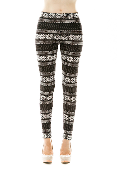 Helga Knit Sweater Leggings - Black and White : Ava Adorn: Apparel